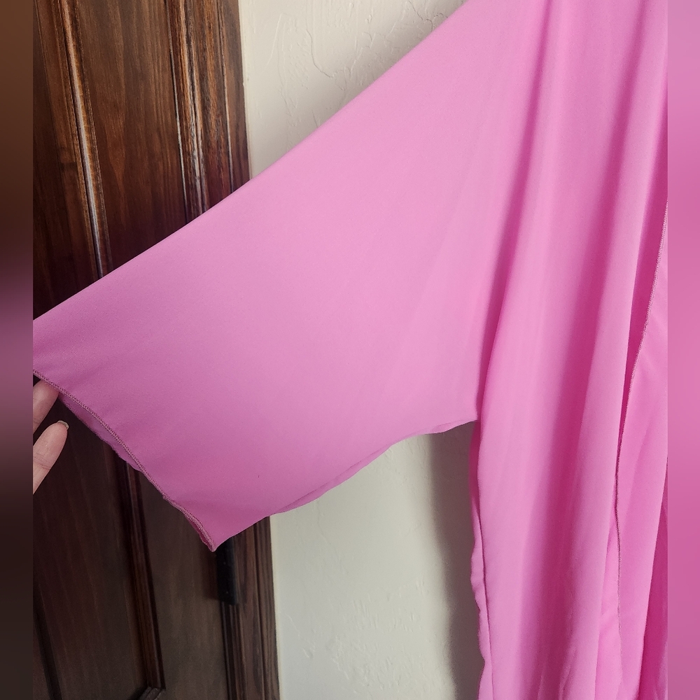 Pink Open Front Kimono Cardigan - Picture 5 of 6